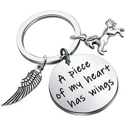 POTIY Horse Memory Gift in Memory of Horse Jewelry A Piece of My Heart Has Wings Pet Pony Mourning Loss Keychain Sympathy Gift Horse Memory Keepsake