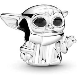 EZ Tuxedo Star Wars, The Child, Yoda Charm Black Enamel Charm fits Pandora Charms Bracelets for Woman-925 Sterling Silver Dangle Pendant Bead,Girl Jewelry Beads Gifts for Women Bracelet&Necklace