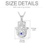 PELOVNY Hamsa Hand Necklace for Women Sterling Silver Evil Eye Pendant Necklace with Cubic Zirconia Evil Eye Hamsa Hand of Fatima Jewelry Gift for Girls Mother 18 inches Chain