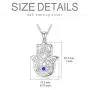 PELOVNY Hamsa Hand Necklace for Women Sterling Silver Evil Eye Pendant Necklace with Cubic Zirconia Evil Eye Hamsa Hand of Fatima Jewelry Gift for Girls Mother 18 inches Chain