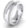 Super Heavy Sterling Silver 8mm Domed Double Row Simulated Diamond Wedding Band Full Eternity Ring Super Heavy Sterling Silver 8mm Domed Double Row Simulated Diamond Wedding Band Full Eternity Ring