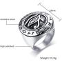 Gungneer Silvertone Mens Stainless Steel Egypt Eye of Horus Ring Symbol of Protection Talisman Amulet Jewelry