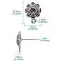 Pandahall 20pcs Antique Silver Flower Earstuds Post Earrings Rhinestone Cabochon Inlay 13.5x10mm