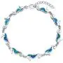 Nautical Seahorse Blue Created Opal Charm Link Bracelet For Women 925 Sterling Silver Nautical Seahorse Blue Created Opal Charm Link Bracelet For Women 925 Sterling Silver