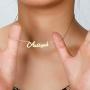 Moronly Personalized Name Necklace for Women 316 Stainless Steel Nameplate Pendant Necklace Hypoallergenic Jewelry