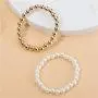 6Pcs Stackable Venetian Pearl Flat Brass Bead Ball Bracelet Set Simple Delecate Gold Beaded Stretch Bracelets Friendship Bangle Boho Stretchable Elastic Bracelet for Women Girl 6Pcs Stackable Venetian Pearl Flat Brass Bead Ball Bracelet Set Simple Delecate Gold Beaded Stretch Bracelets Friendship Bangle Boho Stretchable Elastic Bracelet for Women Girl