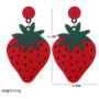 Strawberry Earrings Acrylic Big Drop Dangle Earrings, Cute Fun Fruit Dangle Earrings, Light Fashion Earrings for Women and Girls