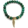 Smiling Wisdom - Angel Wing Stretch Stone Bracelet - Appreciation Kindhearted Thank You Keepsake Greeting Card - Friendship – Green Rain Flower Stones