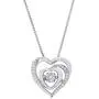 Dancing Diamond''Heartbeats'' Heart Pendant Necklace in 925 Sterling Silver by Parade of Jewels (1/8 ct.tw.), 18'' Dancing Diamond''Heartbeats'' Heart Pendant Necklace in 925 Sterling Silver by Parade of Jewels (1/8 ct.tw.), 18''