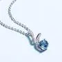 Carleen Solid Sterling Silver Natural Gemstone Blue Topaz Clear Cubic Zirconia CZ Small Simulated Diamond Pendant Necklaces Daily Wear Gifts Jewelry for Women Girls