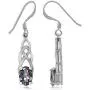 Silvershake 1.84ct. Mystic Fire Topaz 925 Sterling Silver Celtic Knot Dangle Hook Earrings Silvershake 1.84ct. Mystic Fire Topaz 925 Sterling Silver Celtic Knot Dangle Hook Earrings
