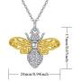 Gold Bee / Gold Seahorse / Silver Hedgehog Pendant Necklace, 925 Sterling Silver Personalized Animals Necklace for Women Men Girls Boys Children Jewelry Gift 18+2 Extender (Gift Box included)