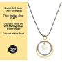 Graduated Circles 925 Sterling Silver 14k Gold Filled and White Pearl Multi Hoops Drop Pendant