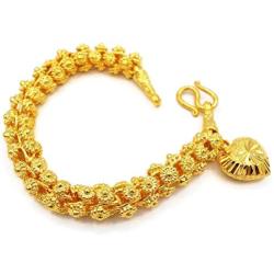 Heart Pikun Flower Lai Thai Gold Plated Bangle 22k 24k Thai Baht Yellow Gold Filled Bracelet Jewelry Women