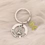 CENWA Yellow Awareness Keychain Yellow Rhinestone Ribbon Charm Cancer Awareness Jewelry Gift for Endometriosis/Bladder Cancer/Suicide Prevention/Bone Cancer