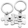 Matching Puzzle Piece Keychain Set Couple Keychain Gift for Lover Couple Jewelry cute couple gifts for him and her - HER KING & HIS QUEEN (king/queen KRP)