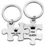 Matching Puzzle Piece Keychain Set Couple Keychain Gift for Lover Couple Jewelry cute couple gifts for him and her - HER KING & HIS QUEEN (king/queen KRP) Matching Puzzle Piece Keychain Set Couple Keychain Gift for Lover Couple Jewelry cute couple gifts for him and her - HER KING & HIS QUEEN (king/queen KRP)