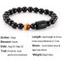 T.F.L 8mm Natural Black Onyx Stone Zodiac Charm Constellation Beads Bracelet for Men Women 7.08'', Adjustable Size