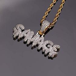 HECHUANG Hip Hop Men Jewelry Iced Out Savage Pendant Necklace Rope Chain for Men