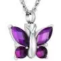 Dletay Cremation Jewelry for Ashes Crystal Butterfly Shape Stainless Steel Pendant Urn Necklace Keepsake for Women with Filling Kits