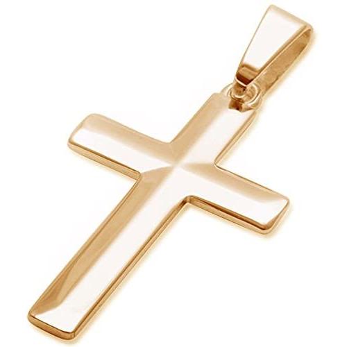 Sterling Silver Diamond Cut Thick Solid Cross Pendant 1.5'' Long Choose Your Color (Fit Upto 6mm Link Chain)
