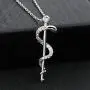 KUIYAI Staff of Asclepius Necklace with Cubic Zirconia Medical Symbol Necklace Jewelry
