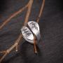 LOVECOM 925 Sterling Silver Mountain & Cedar Open Rings for Women Men Couple Wedding Bands Vintage Nature Tree and Mountain Plants Hugging Wrape Rings Girls Silver Jewelry Gifts