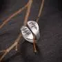 LOVECOM 925 Sterling Silver Mountain & Cedar Open Rings for Women Men Couple Wedding Bands Vintage Nature Tree and Mountain Plants Hugging Wrape Rings Girls Silver Jewelry Gifts