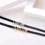 U7 Thick Choker for Women Girls Punk Gothic Jewelry Custom Any Initials Name Charm Personalized Black PU Leather Choker Collar Necklaces, Adjustable, with Gift Box