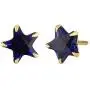 Efulgenz 14K Gold Plated Blue Star Cubic Zirconia Pendant Necklace and Earrings Jewelry Set for Women Girls Brides Bridesmaids