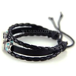 WUSHIMAOYI Circling Sharks Bracelet Personalized Jewelry Leather Bracelet Gifts Customize Your Own Style