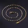AMYJANE 5 Pack Necklace Chain for Women Stainless Steel 5 Style Link Cable Chain Ball Chain Box Chain Snake Chain Lip Chain Necklace with Lobster Clasp for DIY Jewelry Making (16+2)