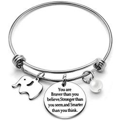 AGR8T Best Friend Bangle Bracelets Youre Braver Stronger Smarter Than You Think