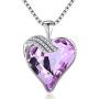 IEFRICH Gifts for Women Jewelry, Cubic Zirconia Birthstone Crystal Love Heart Pendant Necklace Gifts for Mom Wife Girlfriend Birthday Anniversary Mothers Day Valentines