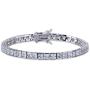 JINAO 1 Row AAA All Iced Out Tennis Bling 4-6mm Square Cut Lab Simulated Diamond Bracelet 8'' 7