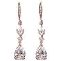 SWEETV Wedding Cubic Zirconia Earrings for Women, Brides, Bridesmaids -Teardrop Crystal Rhinestones Dangle Earrings