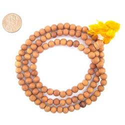 6mm Sandalwood Mala Beads: Fragrant Aromatic Wooden Meditation Beads for Yoga, Jewelry, Necklace, Chanting Genuine Nepal Product The Bead Chest