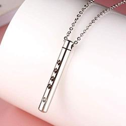 Muyuer Cremation Cylinder Memorial Keepsake Jewelry Stainless Steel urn Pendant Necklace for Ashes