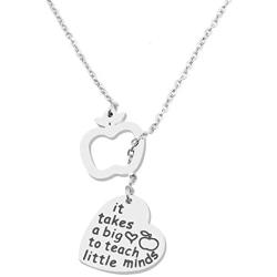 MAOFAED Teacher Bracelet It Takes a Big Heart Bracelets Term Begins/end Teachers Gift Motivational Necklace Jewelry Gift