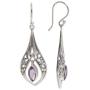 NOVICA Amethyst .925 Sterling Silver Dangle Earrings Purple Teardrops