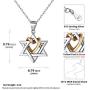Nofade Silver Cross Star of David Pendant Necklace Gold&Silver Two Tone Pendant Religious Jewish Jewelry for Women Men, Chain 18(with Gift Box)