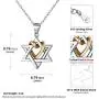 Nofade Silver Cross Star of David Pendant Necklace Gold&Silver Two Tone Pendant Religious Jewish Jewelry for Women Men, Chain 18(with Gift Box)