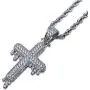 LC8 Jewelry Unisex Hip Hop Micropave Simulated Diamond Iced Out Bling Dripping Cross CZ Pendant Necklace for Men Women