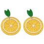 Gold Lemon Charm Earrings Yellow Lemon Slice Earrings Fruit Jewelry Gift for Lemon Lovers