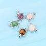 CTYBEADS Crystal Longevity Turtle Pendant,Healing Stone Turtle Necklace, Tortoise Clavicle Chain,Mens and Womens Birthstone Jewelry Treatment Balance Chakra Opal Pendant