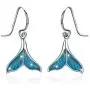 Mermaid Tail Drop Dangle Earrings, 925 Sterling Silver Mermaid Tail Ring Ocean Sea Whale’s Tail Earrings for Women Girls