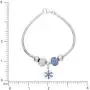 Disney Frozen Snowflake and Crystal Beads Sterling Silver Bundle Bracelet, 7.5” Disney Frozen Snowflake and Crystal Beads Sterling Silver Bundle Bracelet, 7.5”