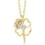Gelin 14k Solid Gold Four Leaf Clover Chain Necklace for Good Luck with Cubic Zirconia - 18 inc Gelin 14k Solid Gold Four Leaf Clover Chain Necklace for Good Luck with Cubic Zirconia - 18 inc