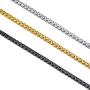 PROSTEEL Stainless Steel Flat Box Chain Necklace, Silver/Gold/Black Tone, Nickel-Free, Hypoallergenic Necklace, W: 4mm/6mm, L: 14/18/20/22/24/26/28/30 inch, Come Gift Box