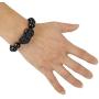 Goldenlight 2 Pcs Pi Xiu Bracelet Feng Shui Black Obsidian Wealth Bracelet for Women Men Adjustable Elastic